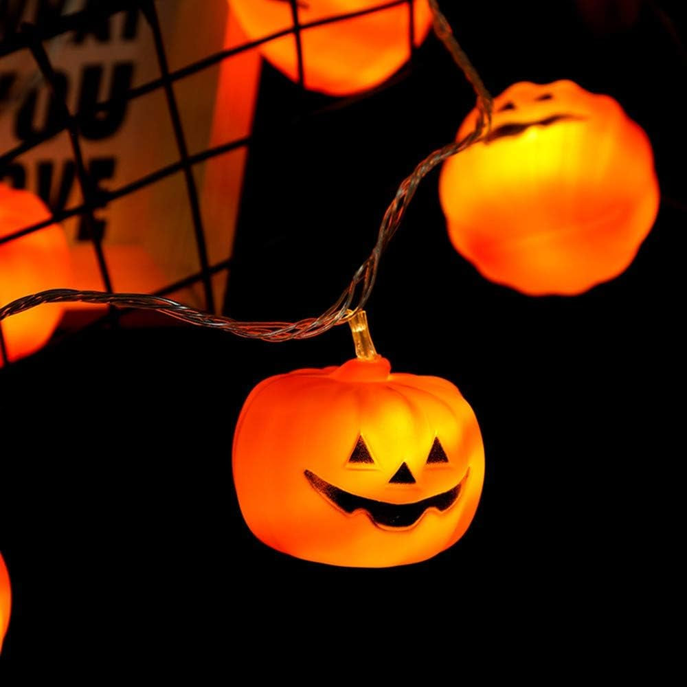 Halloween String Lights, LED Pumpkin Lights, Holiday Lights for Outdoor Decor,2 Modes Steady/Flickering Lights(20 One Pumpkin Lights, 9.8 Feet) (Pumpkin)