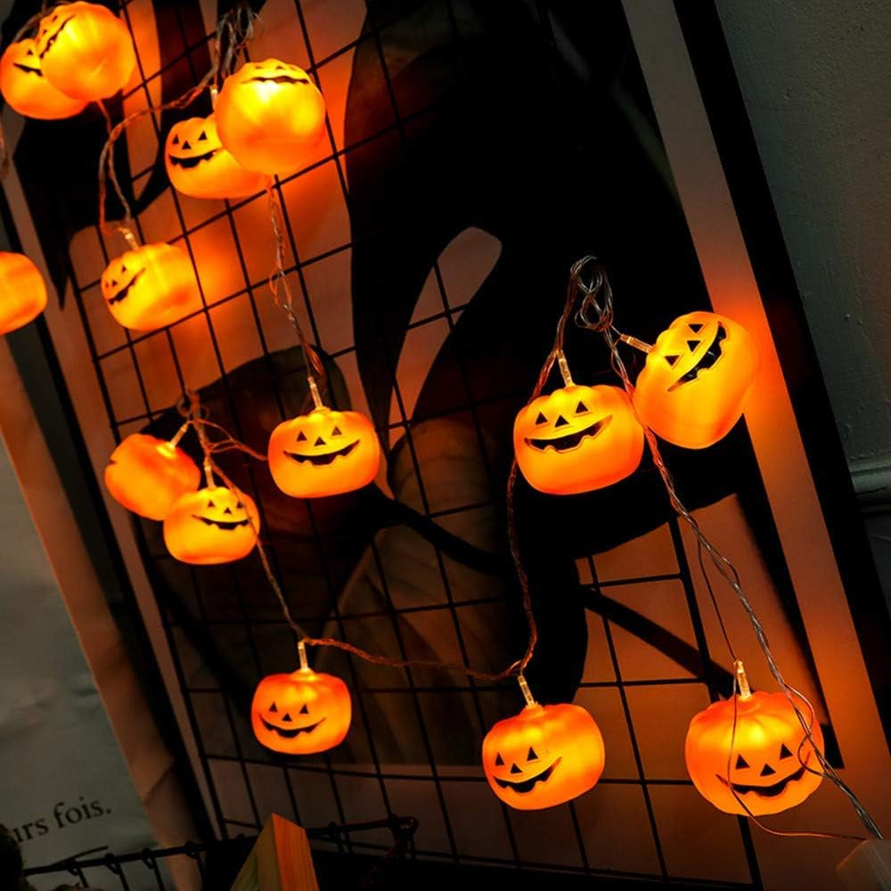 Halloween String Lights, LED Pumpkin Lights, Holiday Lights for Outdoor Decor,2 Modes Steady/Flickering Lights(20 One Pumpkin Lights, 9.8 Feet) (Pumpkin)