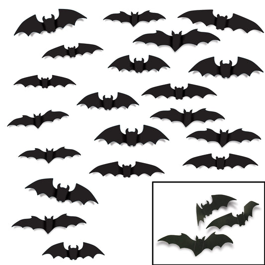 20 Pc Set HALLOWEEN Decorations Die Cut Cutouts BAT SILHOUETTES