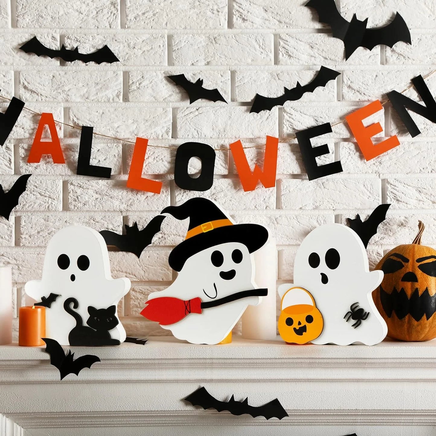 Halloween Decorations Indoor Halloween Tabletop Decor Centerpieces Rustic Farmhouse Halloween Decorations for Home
