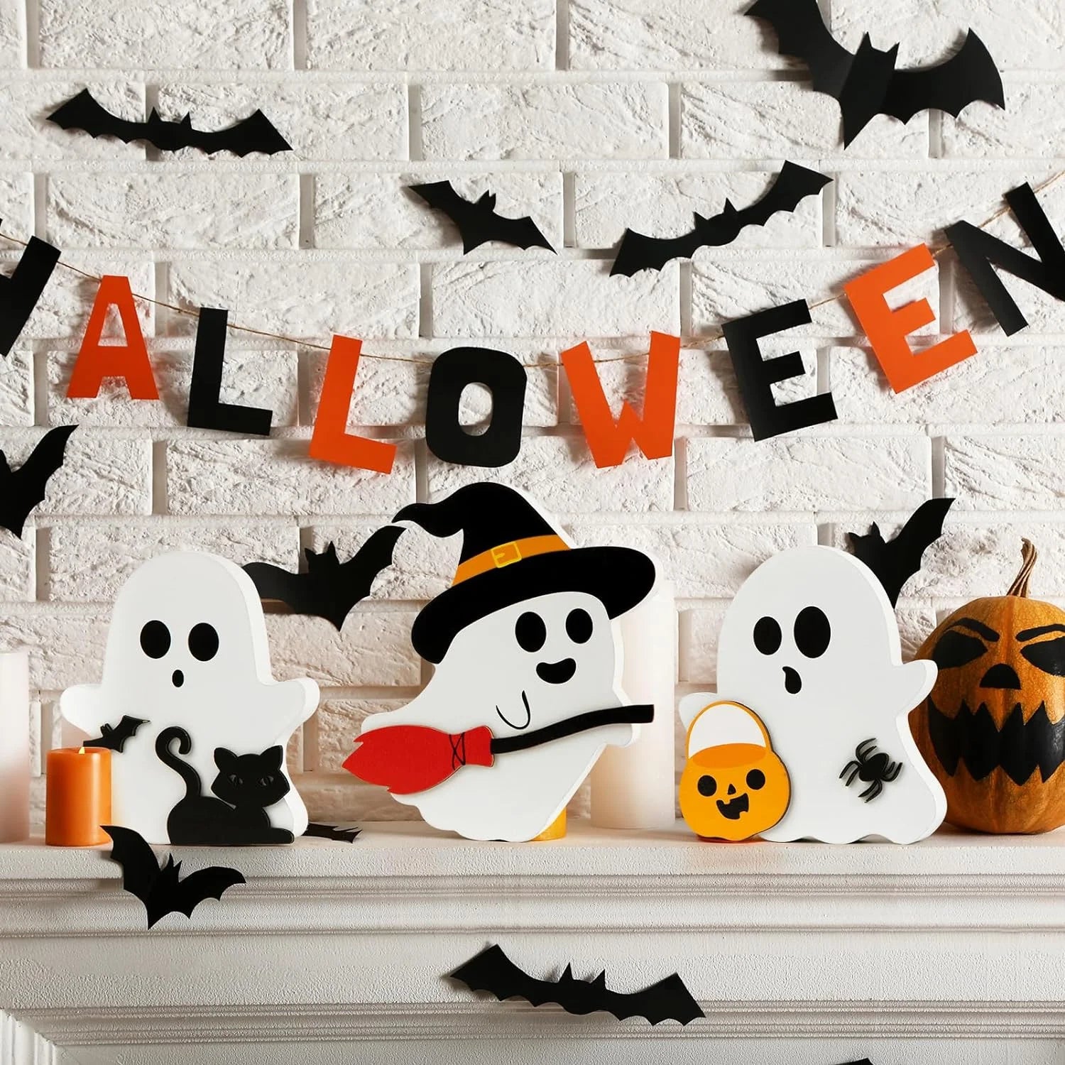 Halloween Decorations Indoor Halloween Tabletop Decor Centerpieces Rustic Farmhouse Halloween Decorations for Home